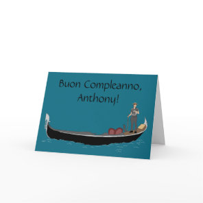 Venice, Italy Gondola and Gondolier Birthday Card