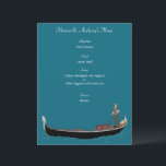 Venice, Italy Gondola and Gondolier Custom Menu Letterhead<br><div class="desc">Create a custom menu for your dinner or special event with an Italian theme. This single sheet menu flyer is ready to be personalized with your own list of dishes and features an illustration of a gondolier and gondola set against a teal blue background making it perfect for Italian themed...</div>