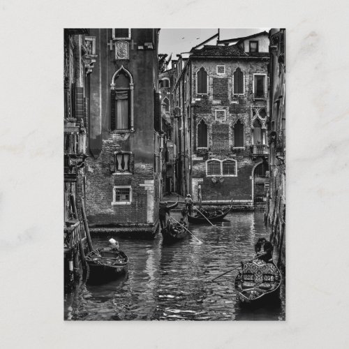 Venice italy gondola boat canal postcard
