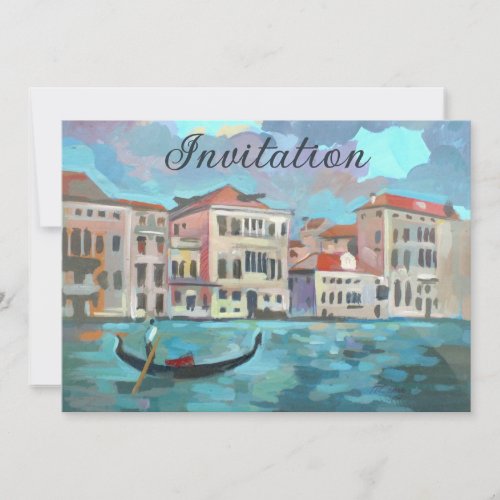 Venice Italy _ Gondola Boat Traghetto Invitation