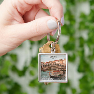 Venice Italy Gondola City Canal View Keychain