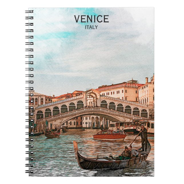 Venice Italy Gondola City Canal View Notebook (Front)