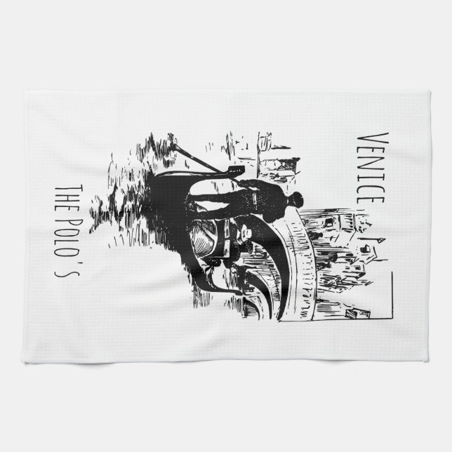 Venice Italy Gondola Custom Kitchen Towel (Horizontal)