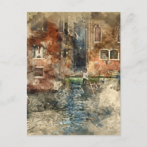 Venice Italy Gondola in the Canals Postcard