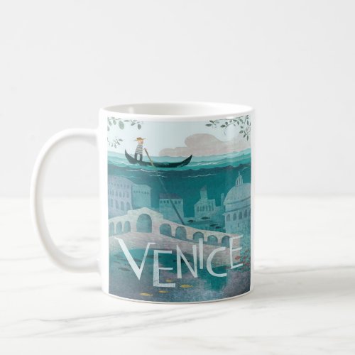 venice Italy Gondola travel vacation retro post   Coffee Mug