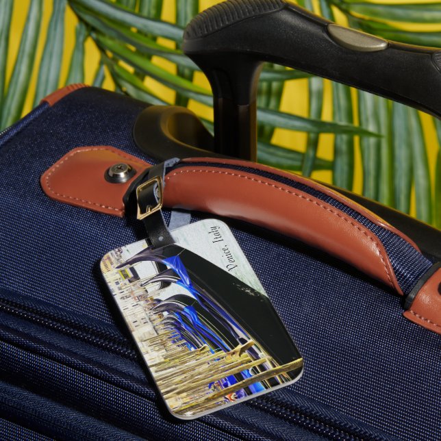 Venice, Italy Gondolas In A Row Luggage Tag (Front Insitu 1)