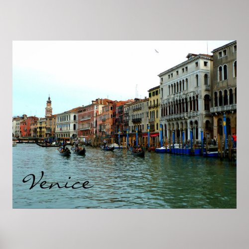 Venice Italy Gondolas on the Grand Canal Poster