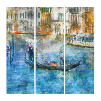 Venice Italy Gondolas Watercolor Artwork Triptych by bbourdages at Zazzle