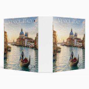 Venice Italy Grand Canal Gondola Sunset 3 Ring Binder