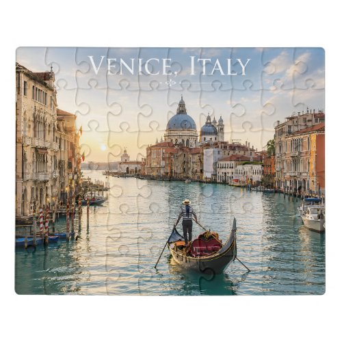 Venice Italy Grand Canal Gondola Sunset Jigsaw Puzzle