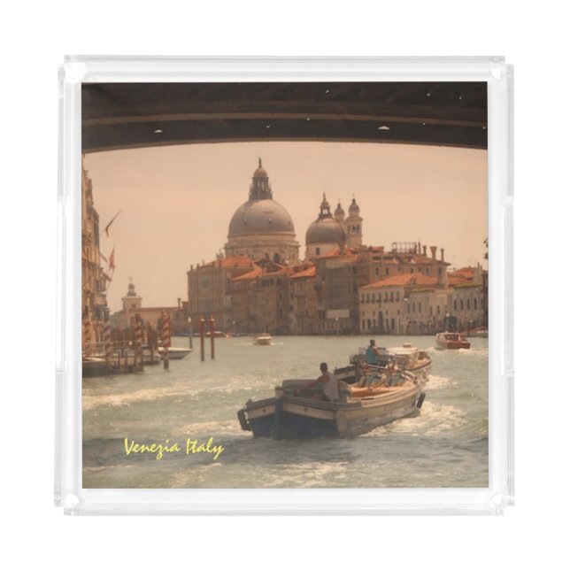 Venice Italy Grand Canal Vintage  Acrylic Tray (Front)