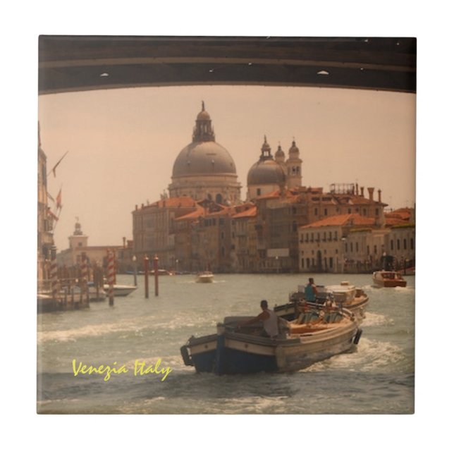 Venice Italy Grand Canal Vintage  Ceramic Tile (Front)