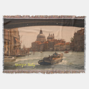 Venice Italy Grand Canal Vintage Throw Blanket