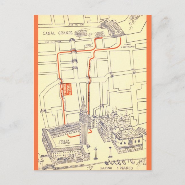 Venice Italy Grande Canal Vintage Postcard (Front)