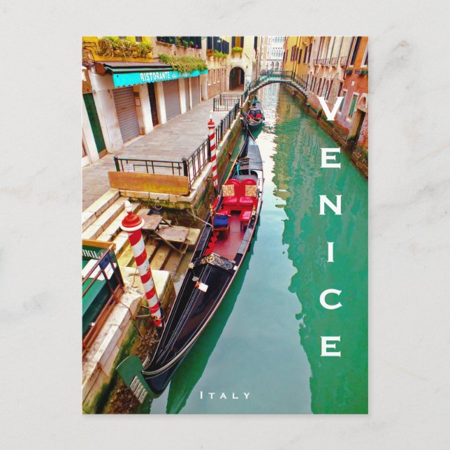 Venice, Italy (IT) - Colorful Gondola Station Postcard (Front)