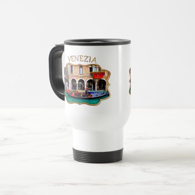 Venice, Italy (IT) - Gondolier Travel Mug (Front Left)
