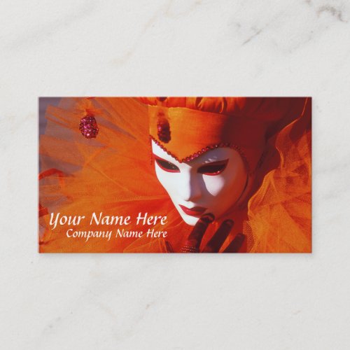 Venice Italy IT _ Orange Carnival Costume Business Card