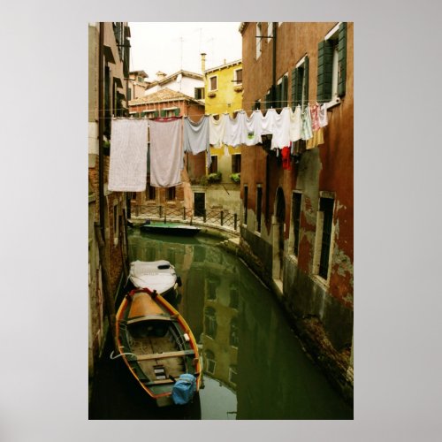 Venice Italy Laundry Canal Poster