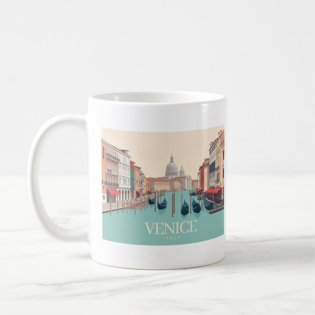 Venice Italy Pastel Travel Design Coffee Mug (Left)
