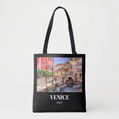 Venice Italy Pen and Wash Watercolor Tote Bag