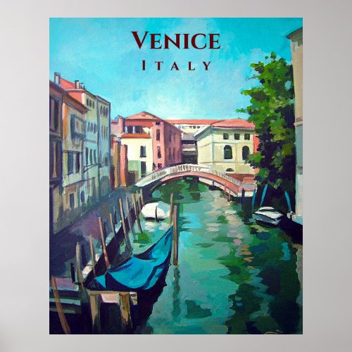 Venice Italy  Rio San Lorenzo Travel Poster