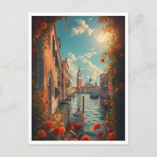 Venice Italy Romantic Tourism Lovers Colorful  Postcard