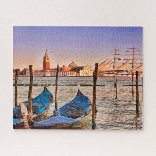 Venice, Italy Sail Boat with Gondolas Jigsaw Puzzle
