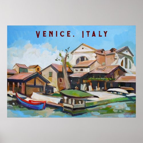 Venice Italy _ San Trovaso Shipyard Poster
