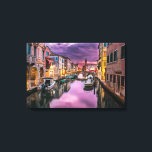 Venice, Italy Scenic Canal & Venetian Architecture Canvas Print<br><div class="desc">A wrapped canvas with a beautiful scenic landscape photo of a canal in Venice,  Italy. With dark purple clouds,  looks like a storm is coming. Great capture of the unique venetian architecture and watery reflections.</div>