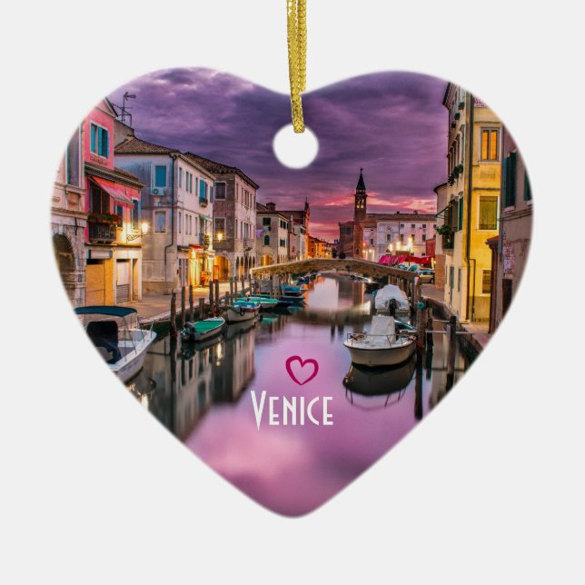 Venice, Italy Scenic Canal & Venetian Architecture Ceramic Ornament (Front)