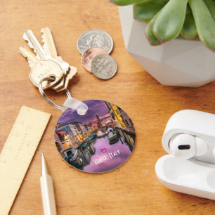 Venice, Italy Scenic Canal & Venetian Architecture Keychain