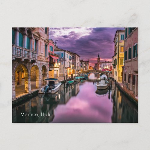 Venice Italy Scenic Canal  Venetian Architecture Postcard