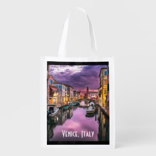 Venice, Italy Scenic Canal & Venetian Architecture Reusable Grocery Bag
