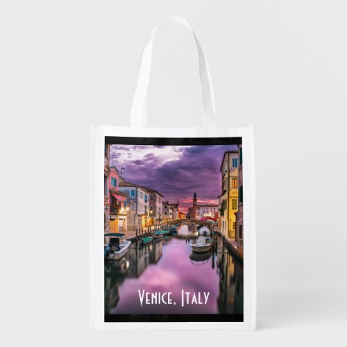 Venice Italy Scenic Canal  Venetian Architecture Reusable Grocery Bag