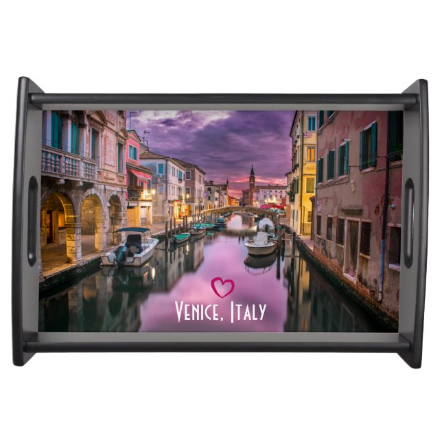 Venice, Italy Scenic Canal & Venetian Architecture Serving Tray (Front)