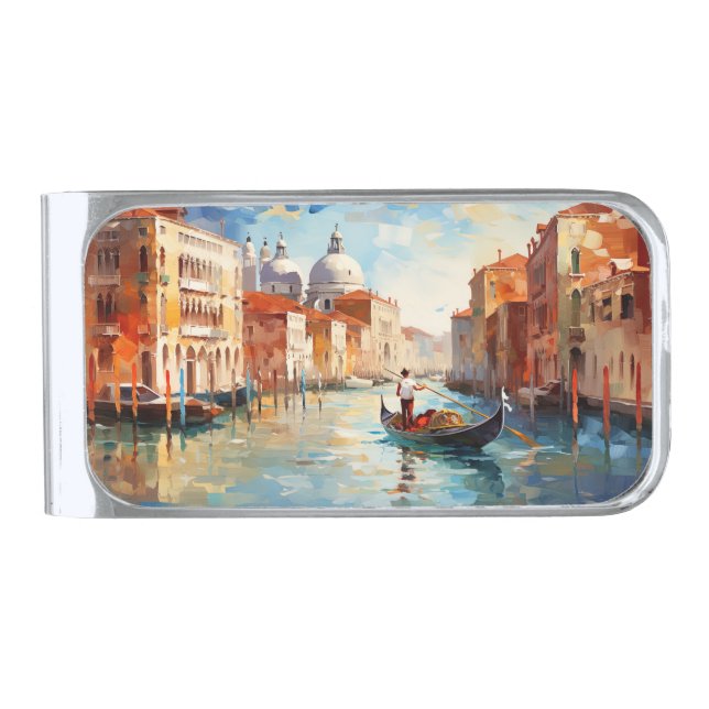 Venice, Italy Silver Finish Money Clip (Front)