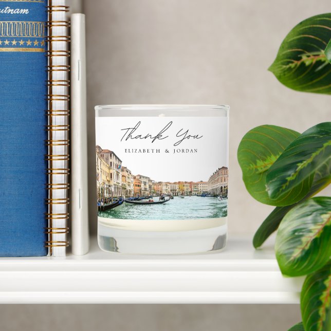 Venice Italy Thank You Gift Personalized Scented Candle (Shelf)