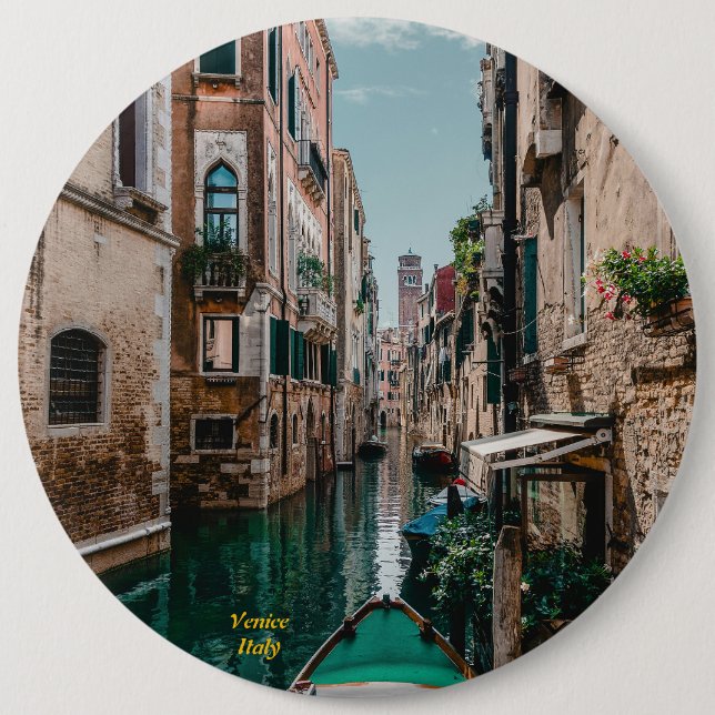 Venice Italy The Floating City Button (Front)