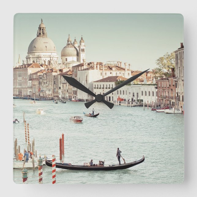 Venice, Italy | The Grand Canal Square Wall Clock (Front)