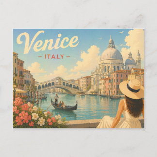Venice, Italy - The Lady in the Hat Travel Postcard