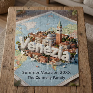 Venice Italy Travel Map Venezia Family Vacation Jigsaw Puzzle