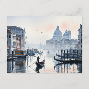 Venice Italy Travel Souvenir Watercolor Postcard