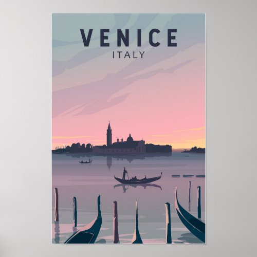 Venice Italy Travel Vintage Art Poster