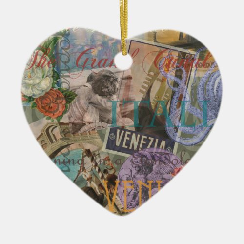 Venice Italy Travel Vintage Pretty Colorful Art Ceramic Ornament