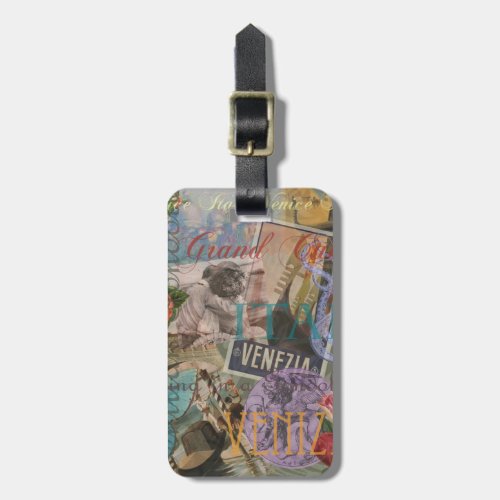 Venice Italy Travel Vintage Pretty Colorful Art Luggage Tag