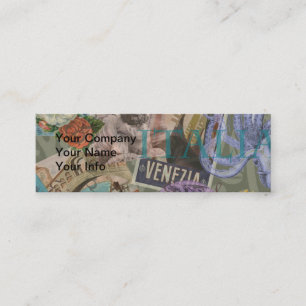 Venice Italy Travel Vintage Pretty Colorful Art Mini Business Card