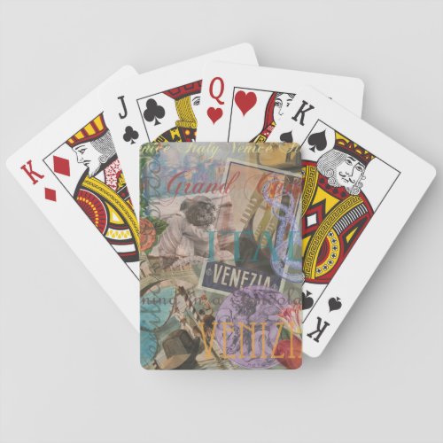 Venice Italy Travel Vintage Pretty Colorful Art Playing Cards