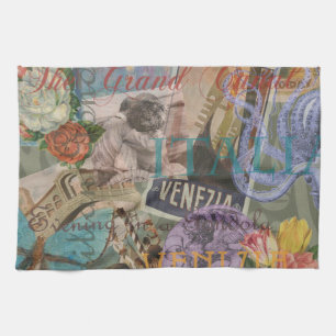 Venice Italy Travel Vintage Pretty Colorful Art Towel