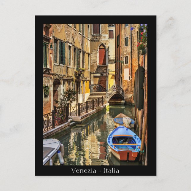 Venice, Italy - Venezia Italia Canal Postcard (Front)
