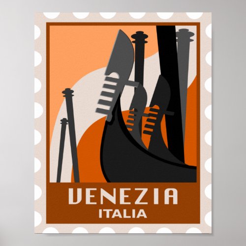 Venice Italy Venezia Italia Vintage Italian Poster